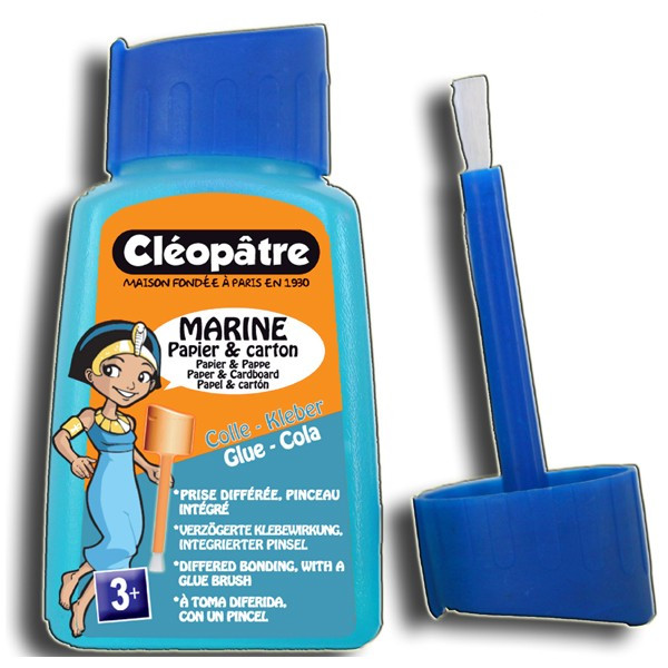 photo-Colle marine - Scolaire - Cléopâtre - Pour papier et carton - Flacon avec pinceau