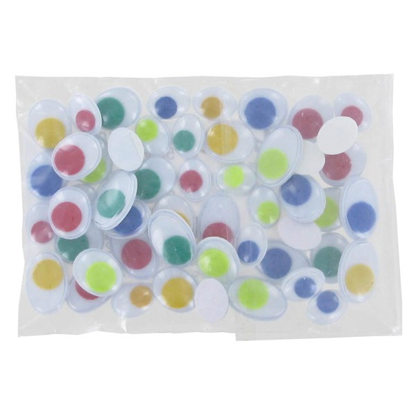 photo-Petits yeux mobiles - Adhésif - Couleurs - Loisirs créatifs - Dessin - Sachet de 50