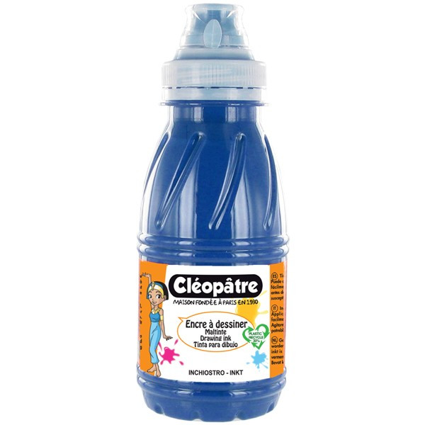 photo-Flacon encre à dessiner Cléopâtre 250 ml bleu outremer