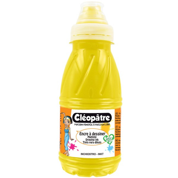 photo-Flacon encre à dessiner Cléopâtre 250 ml jaune doré