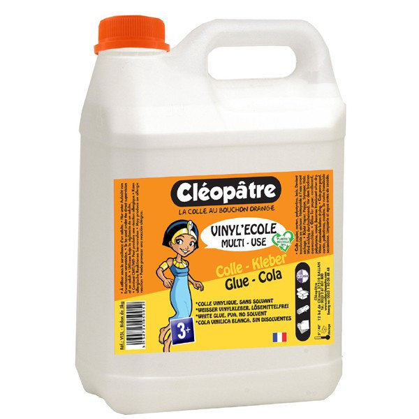 photo-Colle vinyle - Blanche - Tous supports - Cléopâtre - Vinyl'école - Bidon 5L