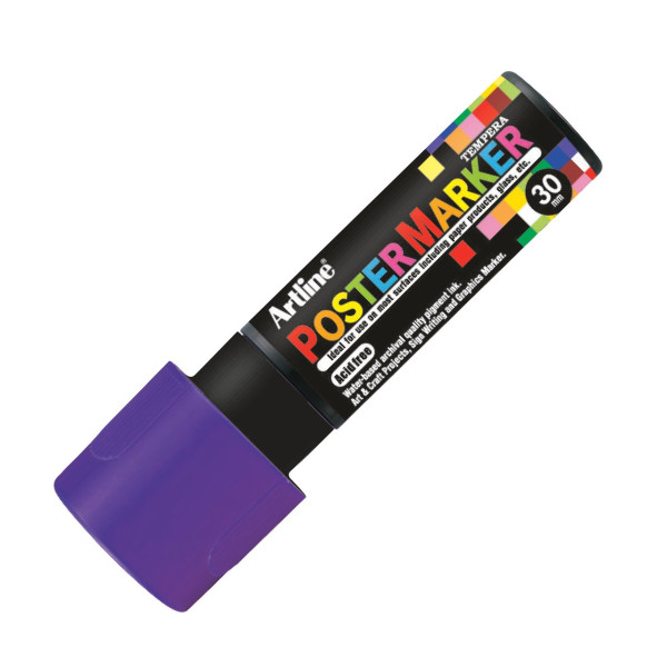 photo-Marqueur - Violet - Tous supports - Pointe carré 30mm - PosterMarker Tempera