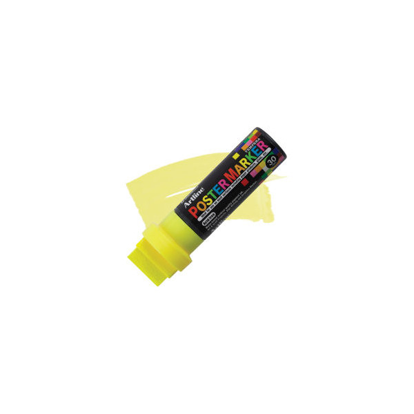 Marqueur - Jaune fluo - Tous supports - Pointe carré 30mm - PosterMarker Tempera