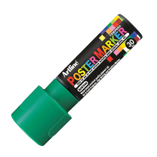 photo-Marqueur - Vert foncé - Tous supports - Pointe carré 30mm - PosterMarker Tempera