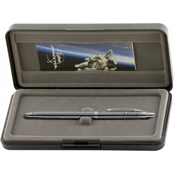 Stylo à bille - Chrome et noir - Encre noire - Pointe moyenne - Rétractable - Fisher Space Pen