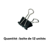 Boîte de 12 pinces à clips - 41mm - Noir - Métal