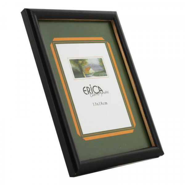 Cadre photo - Noir - Bois vernis - Pour photo 13 x 18 cm - Vitre en verre
