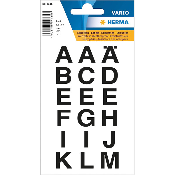 photo-Lettres - Stickers - Autocollant - 20x20mm - Grand format - A à Z - Majuscules