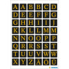 Lettres - Stickers - Autocollant - Or - Fond noir - A à Z - Majuscules