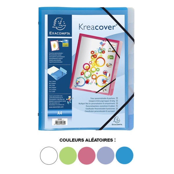 Trieur - 8 compartiments - Couverture personnalisable - A4 - Exacompta - Kreacover