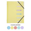Trieur - 6 compartiments - A4 - 3 rabats - Couleur pastel - Exacompta