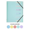 Trieur - 6 compartiments - A4 - 3 rabats - Couleur pastel - Exacompta