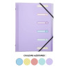 Trieur - 6 compartiments - A4 - 3 rabats - Couleur pastel - Exacompta