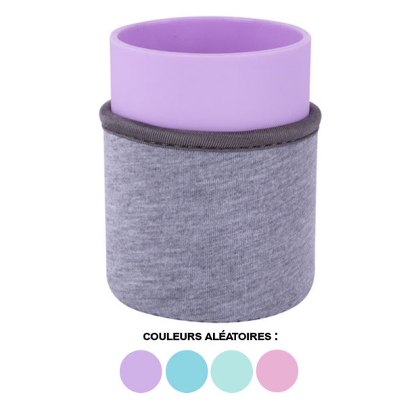 photo-Pot à crayons - Plastique avec housse néoprène - Coloris pastel - Apli