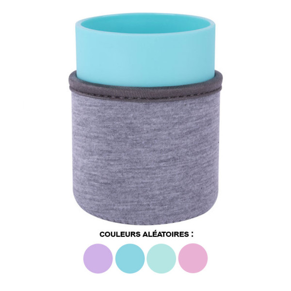 Pot à crayons - Plastique avec housse néoprène - Coloris pastel - Apli