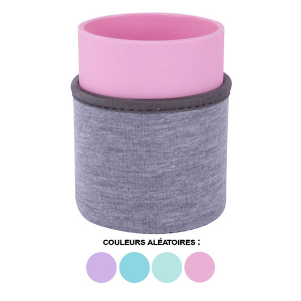 Pot à crayons - Plastique avec housse néoprène - Coloris pastel - Apli