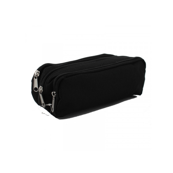 photo-Trousse - Scolaire - Noir - 3 compartiments - Ulmann