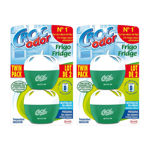photo-Désodorisant pour frigo - Sans parfum - 2 pièces - Croc Odor - Lot de 2 pièces