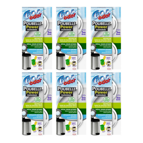 photo-Désodorisant pour poubelle - Fraîcheur citron - 2  pièces - Croc Odor - Lot de 6