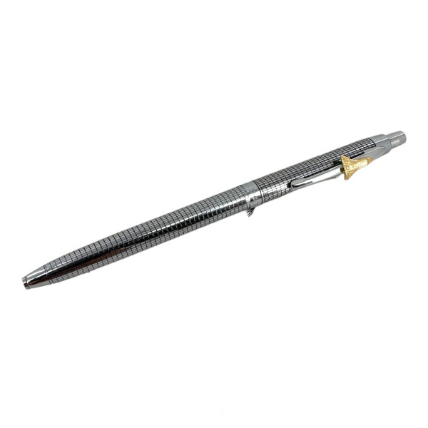 photo-Stylo à bille - Chrome quadrillé - Encre noire - Pointe moyenne - Rétractable - Fisher Space Pen