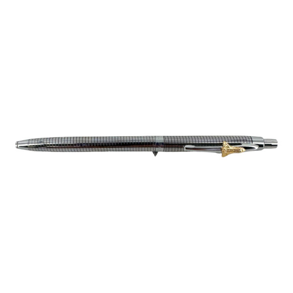 Stylo à bille - Chrome quadrillé - Encre noire - Pointe moyenne - Rétractable - Fisher Space Pen
