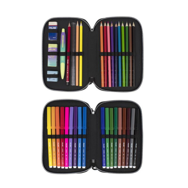 Trousse - Grand format - Rectangulaire - Avec accessoires - 2 compartiments