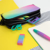 Trousse scolaire - 3 compartiments - Sunset - Fermeture éclair - 22x11x6,5cm