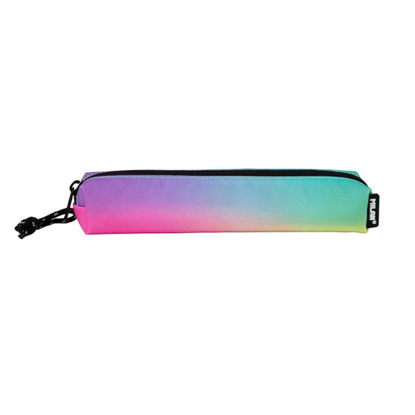 photo-Petite trousse - Scolaire - Ronde - Couleur Sunset - 20,5x4,5x5cm - Fermeture éclair