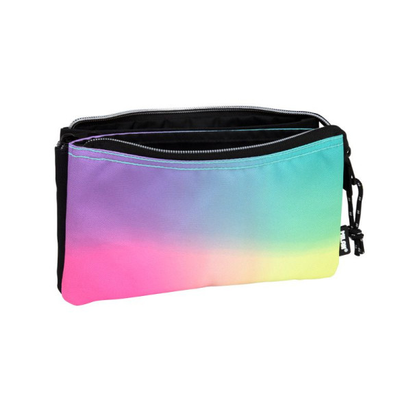Trousse - Scolaire - Plate - 5 compartiments - Coloris Sunset - 22x12x4cm