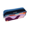Trousse - Scolaire - Rectangulaire  - 3 compartiments - 22x11x6,5cm - Bleu, orange et vert