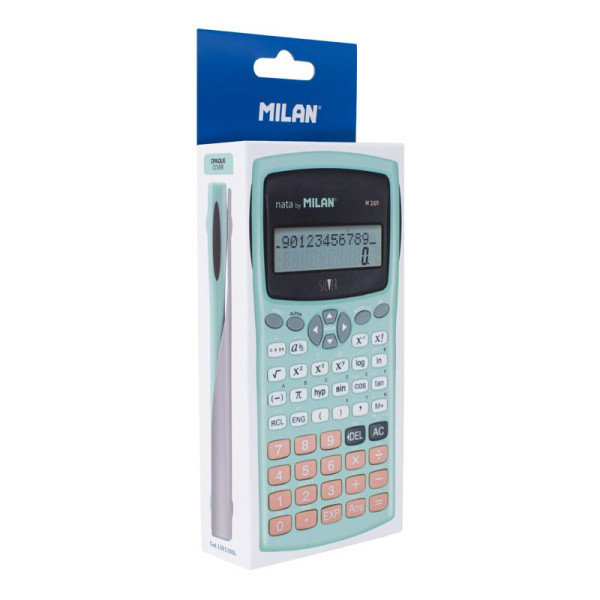 Calculatrice scientifique - Collège et lycée - 240 fonctions - Argent/Vert - Milan