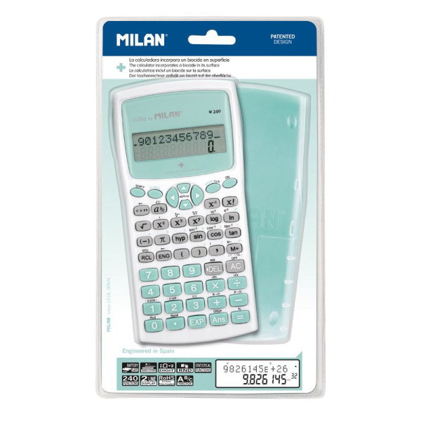 Calculatrice scientifique - Collège et lycée - 240 fonctions - Edition + - Vert - Milan