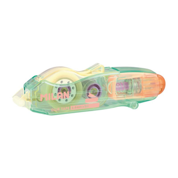 Roller de colle - Transparent - Ruban de 8,4mm x 8m - Milan