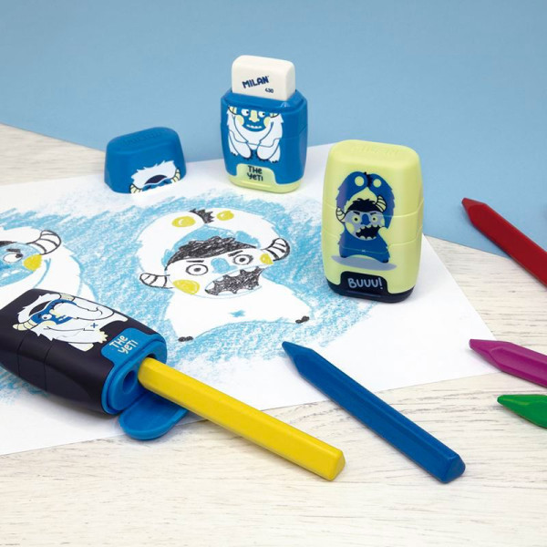 Gomme blanche et taille-crayons - 2 en 1 - Yeti - Milan