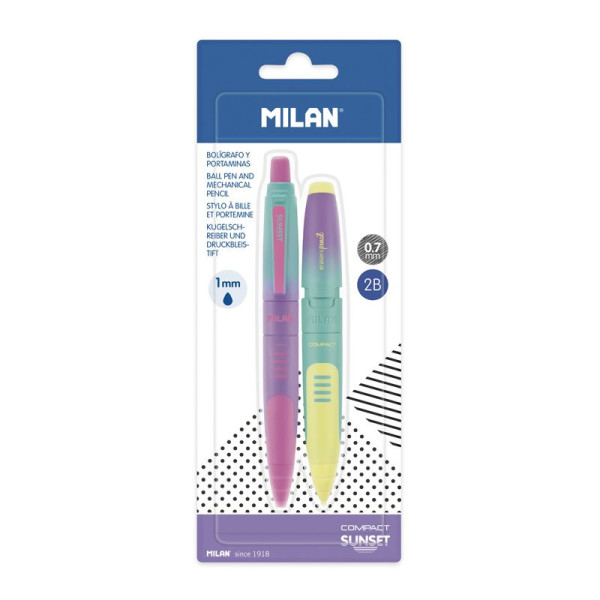 Stylo à bille - Encre bleue - Porte-mines - 0.7mm - 2B - Couleurs Sunset - Milan
