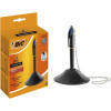Stylo 4 couleurs avec socle et chaîne - Pour comptoirs et bureaux - BIC