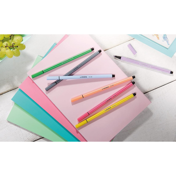 Etui carton de 15 feutres dessin STABILO Pen 68 Pastellove - coloris pastel