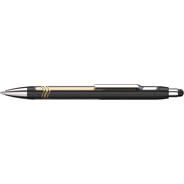 Stylo à bille - Noir/Or - Encre Bleue - Avec stylet tactile pour tablettes smartphone - Schneider - Epsilon Touch