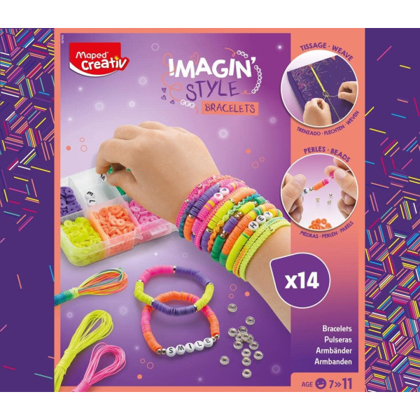 Kit pour réaliser des bracelets - Couleurs néons - Enfant - Maped Creativ - Imagin'Style