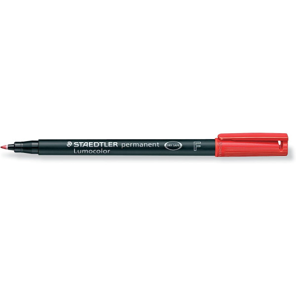 photo-Feutre - Marqueur - Rouge - Permanent - Pointe fine 0,6mm - Staedtler - Lumocolor 318F