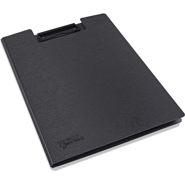 Lot de 4 porte-documents - Avec rabat et clip métal - Format A4 - Noir - Rapesco