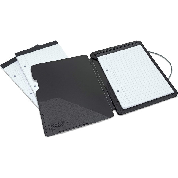 Lot de 3 porte-documents - Avec rabat - Format A5 - Noir - Bloc inclus - Rapesco