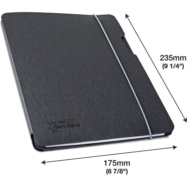 Lot de 3 porte-documents - Avec rabat - Format A5 - Noir - Bloc inclus - Rapesco