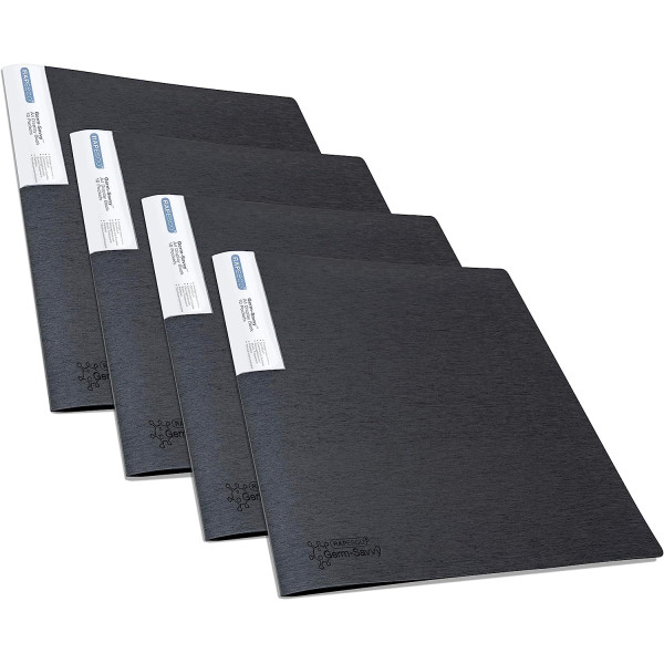 photo-Lot de 4 porte-vues - 10 pochettes transparents - 20 vues - Format A4 - Noir - Rapesco