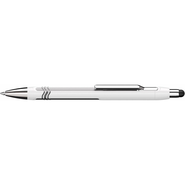 photo-Stylo à bille - Blanc/Argent - Encre Bleue - Avec stylet tactile pour tablettes smartphone - Schneider - Epsilon Touch