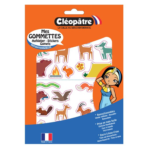 Gommettes - Animaux de la forêt et de la campagne - Repositionnable - Cléopâtre