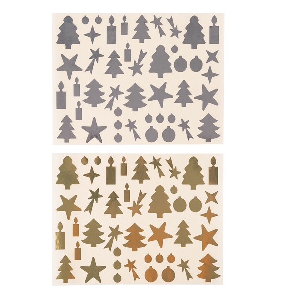 photo-Gommettes - Décoration de Noël - Argent et or - 440 stickers - Repositionnable - Cléopâtre