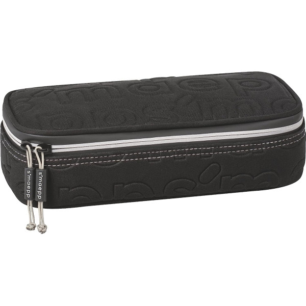 photo-Trousse - Rectangulaire - Noir/Gris - Grand format - Scolaire - 22x11x6cm - S'maepp