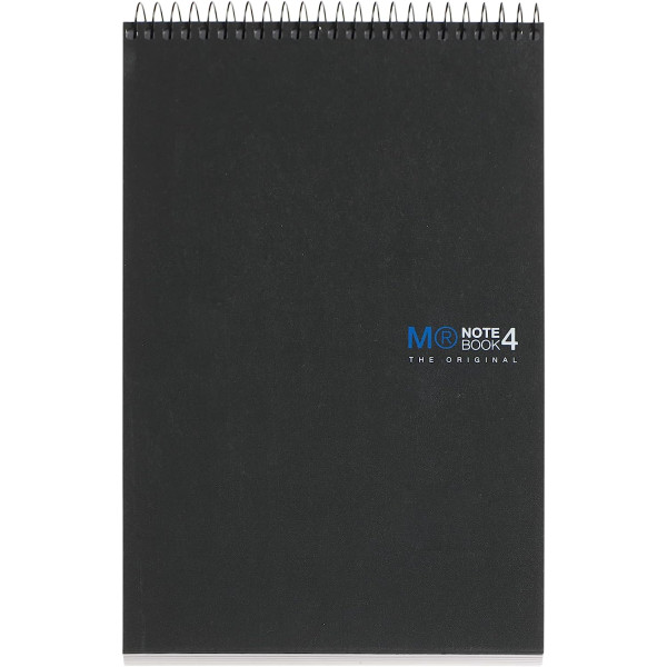 photo-Bloc-notes - A5 - Petits carreaux - Spirales - 120 feuilles - Papier 70g - Noir - Miquelrius