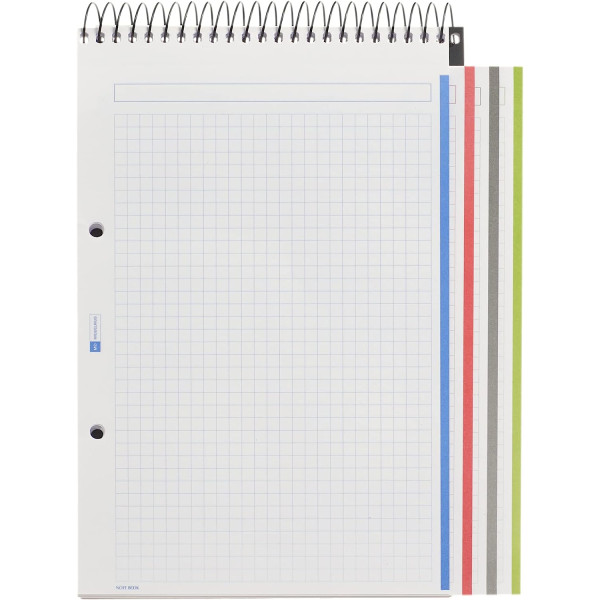 Bloc-notes - A5 - Petits carreaux - Spirales - 240 pages - Papier 70g - Noir - Miquelrius
